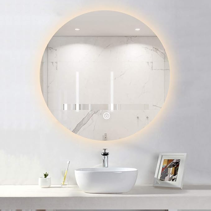 LED Illuminated Bathroom Mirror by Unknown