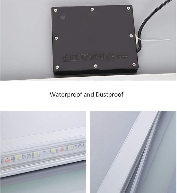 Rectangle Bathroom Mirror with Lights Touch Control Switch Demister Pad - Image 6