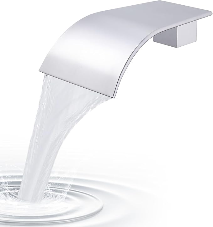 Chrome Waterfall Tub Spout Wall Mount Bathtub Faucet - High Flow Laminar Waterfall Tub Filler Faucet, Cascading Flow Spout for Vessel Sink,Bath Tub Faucet, Bathtub Fill Spout