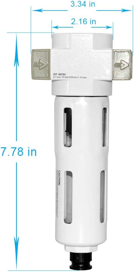 Beduan 1/2" Air in-line Compressed Particulate Filter, Moisture Water Trap - Image 4