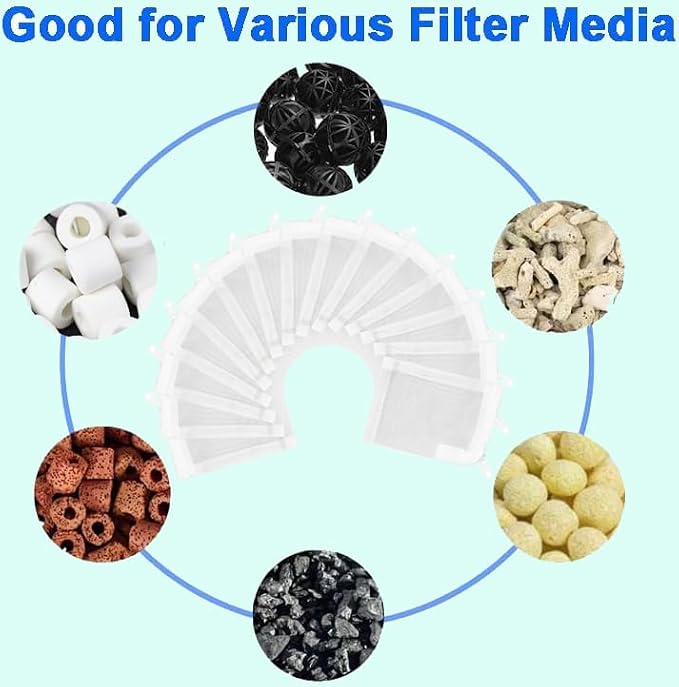AQUANEAT Aquarium Filter Media Bags 15pcs Fish Tank Extra Fine 100 Micron Mesh - Image 5