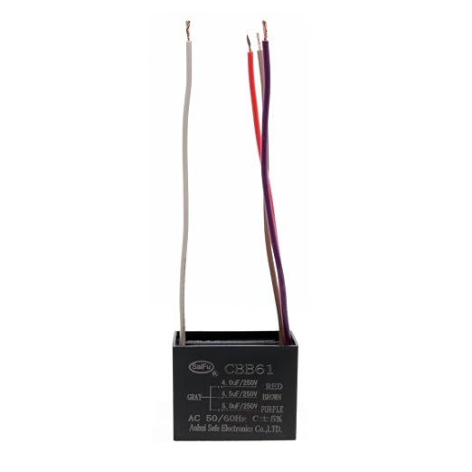 CBB61 Capacitor 4uf+4.5uf+5uf 250V AC Ceiling Fan 4 Wire 50/60Hz by AKZYTUE