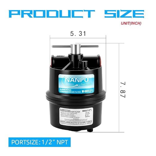 NANPU 1/2" NPT Sub-Micronic Compressed Air Filter Kit – 0.01 Micron Filtration - Image 2