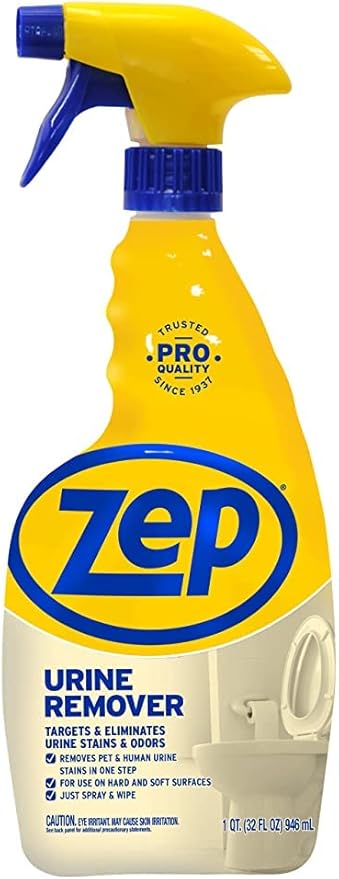 Zep Urine Remover - 32 oz (Case of 12) - ZUURMV32- Targets and Eliminates Urine Odors and Stains from Pets and Humans, Use On Hard and Soft Surfaces