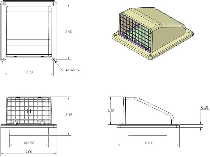 Lambro 6" Plastic Wall Exhaust or Air Intake Vent - Image 5