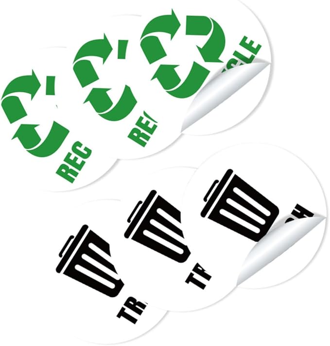 Veemoon 6-Piece Set of Self-Adhesive Garbage Classification Label Stickers by Veemoon