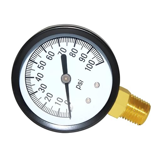 Joywayus Pressure Gauge 0 to 100 PSI Brass 1/4" Male NPT Thread Lower Mount - Image 5