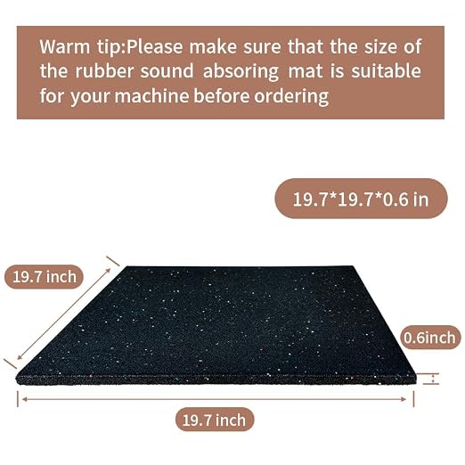 Goodhoily 2 Pack Heavy Duty Anti Vibration Pad Sound Absorbing Mat 19.7 x 19.7 - Image 2