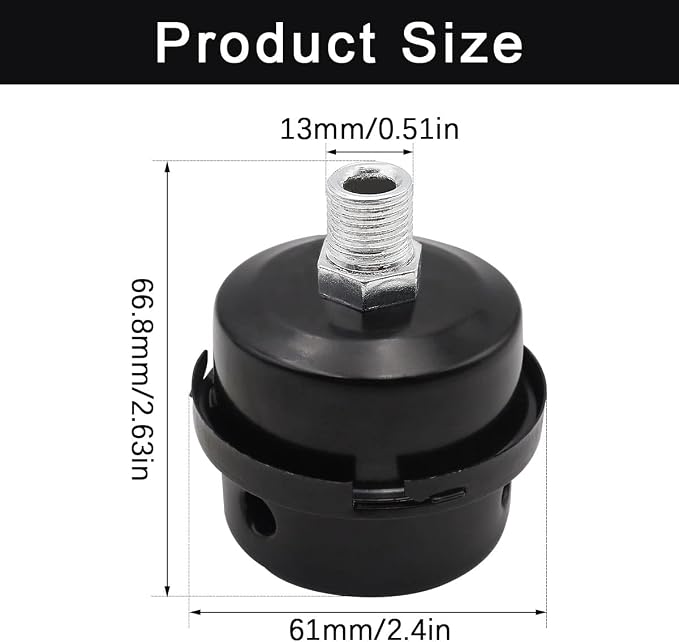 2 pcs 3/8" Thread Air Compressor Silencer, Air Compressor Intake Filter Sound - Image 5