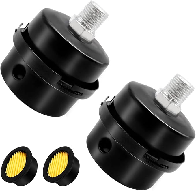 2 pcs 3/8" Thread Air Compressor Silencer, Air Compressor Intake Filter Sound by Tnuocke