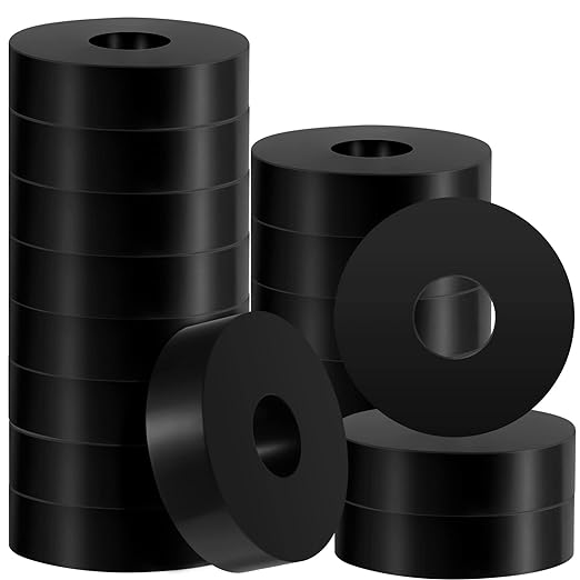 16 Pcs Rubber Isolation Pads Thick Rubber Washers 1.5 Inch OD 0.5 Inch ID 0.4'' by Treela