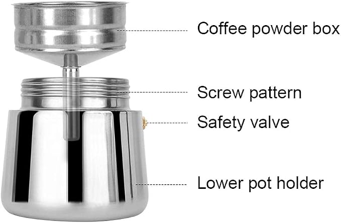 ZJchao Eagle Beak Design Moka Pot Portable Stainless Steel Coffee Maker Pot - Image 9