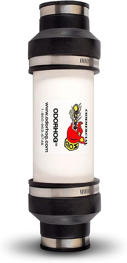 OdorHog Vent Stack Pipe Filter, PVC Inline Model by OdorHog-StoptheStink
