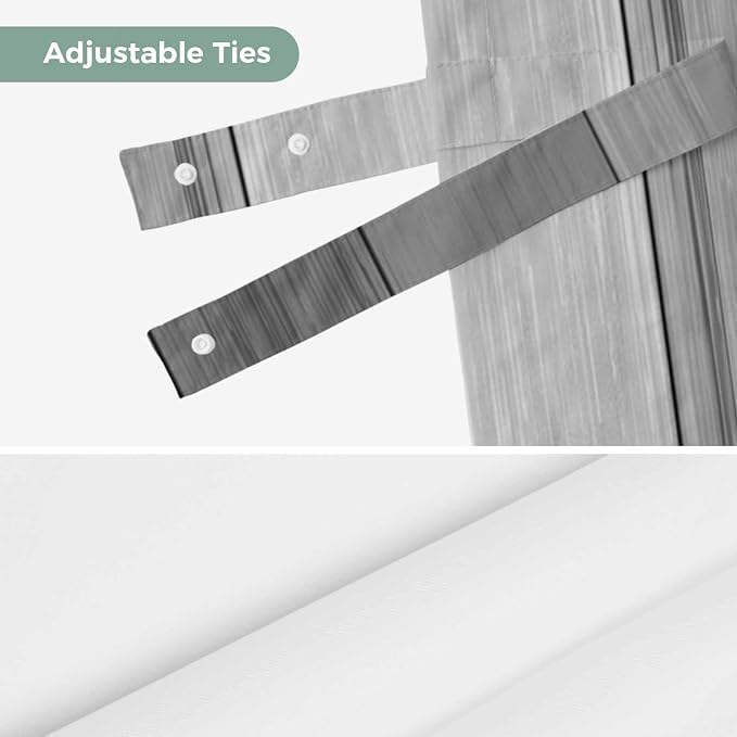 Grey Ombre Wooden Tie Up Valance Curtains - Image 7