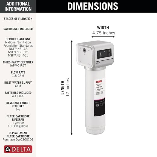 Delta Clarifi High Flow Under Sink Water Filter System, Water Filter - Image 7