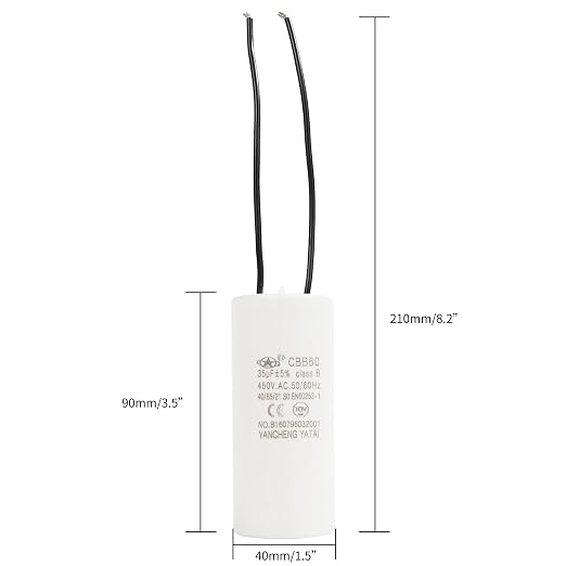 YATAI CBB60 Capacitor 35uF 450V AC, Motor Run Capacitor, Polypropylene Film - Image 2