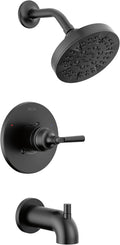 Delta Faucet Saylor 14 Series Black Tub and Shower Faucet Combo, Bathtub and Trim System, Trim Kit, Bathtub Faucet Set, Tub Faucet, Matte Black T14435-BL (Valve Not Included)
