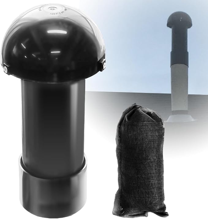 Vent Stack Pipe Filter with Mushroom Cap | Eliminates Outdoor Odors | Fits by Rolkely