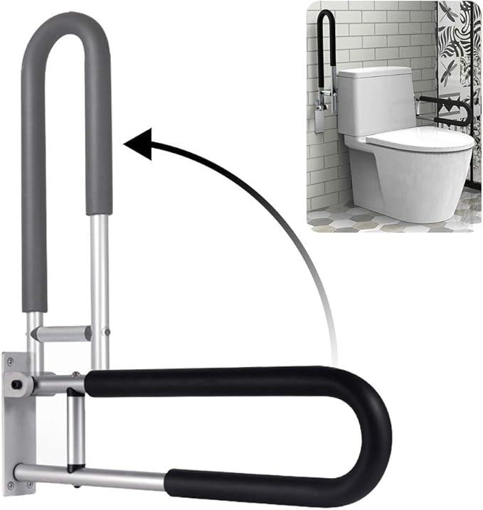 Handicap Grab Bars Rails 29.5 Inch Toilet Handrails Bathroom Safety Bar Hand Support Rail Handicapped Handrail Accessories for Seniors Elderly Disabled Mounted Bath Grips