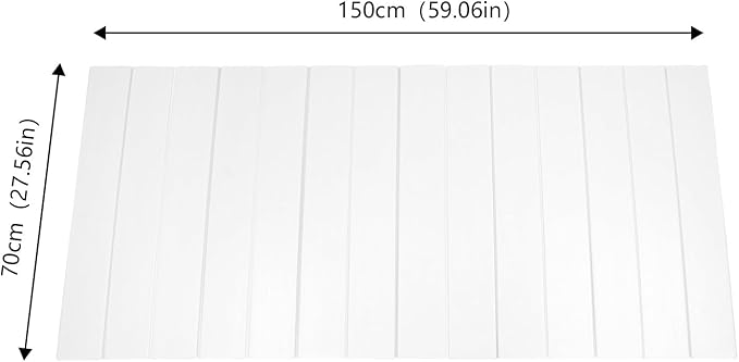 Bathtub Tray 59" x 27.5" Foldable Bathtub Cover Adjustable PVC Shutter Bath Lid Anti-dust Bathtubs Cover for Tub Can Store Wine Glass, Books, Tablets, Cellphones, White
