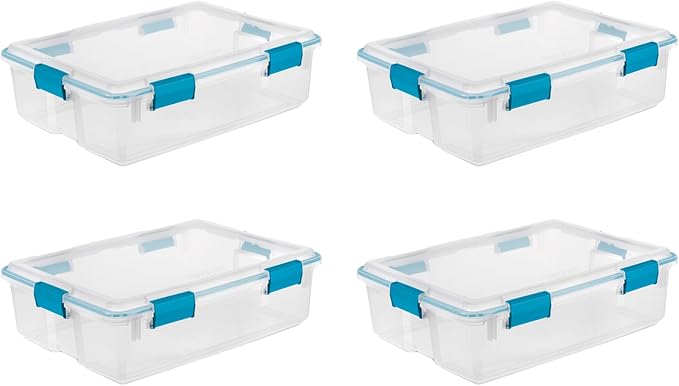 Sterilite 4-Pack Gasket Box, Home Storage Organizer Bins - Image 8