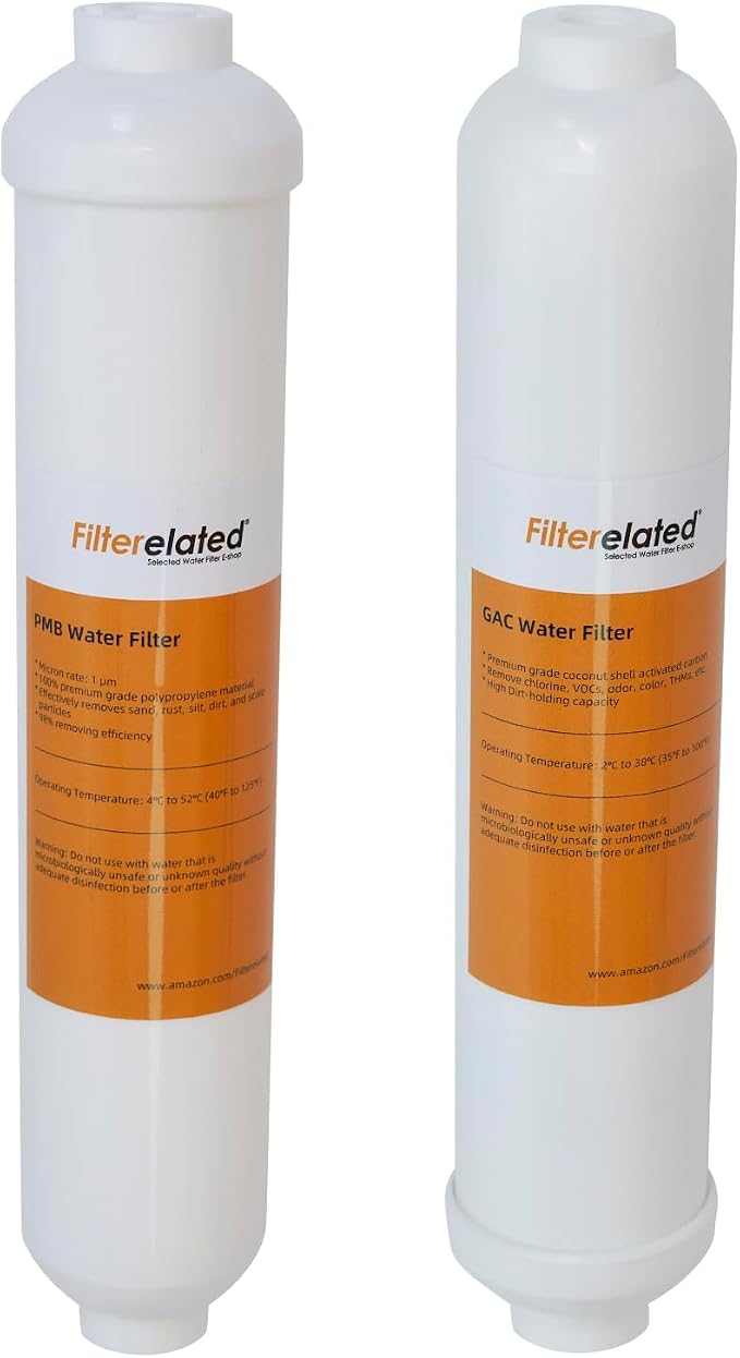 Filterelated 2-Pack GAC & PMB RO Water Filter Cartridges, by Filterelated
