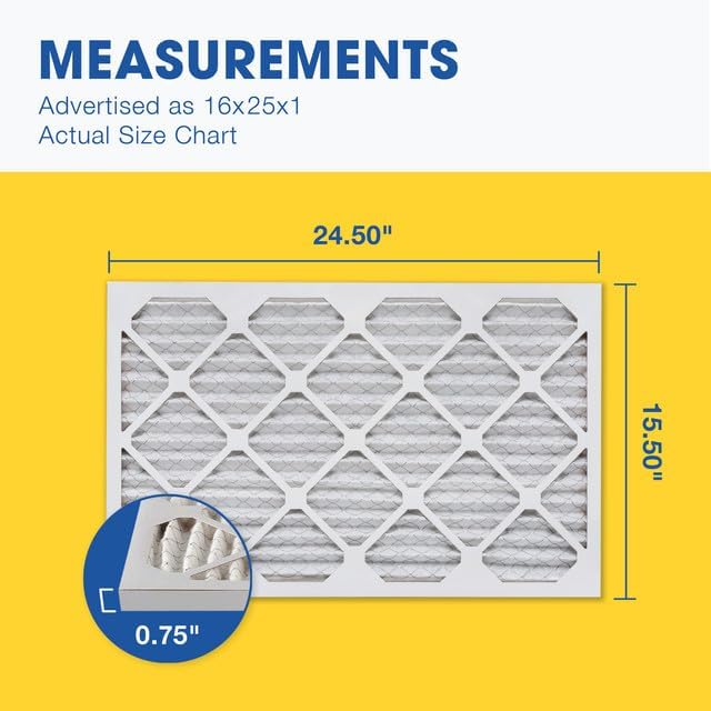Aerostar 16x25x1 MERV 13 Pleated Air Filter, AC Furnace Air Filter, 12 Pack - Image 2
