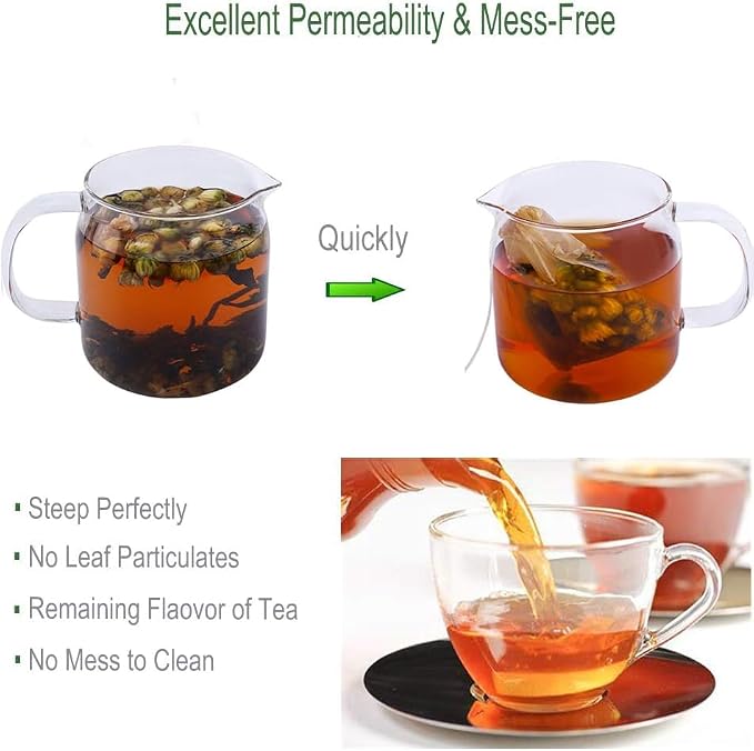 400 PcsTea filter bag, 100% natural wood pulp paper material, disposable tea - Image 4