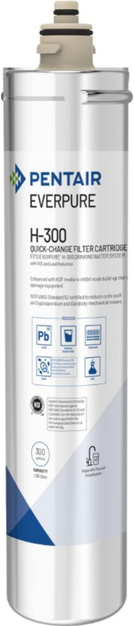 Pentair Everpure H-300 Quick-Change Filter Cartridge, NSF Certified to Reduce by Everpure