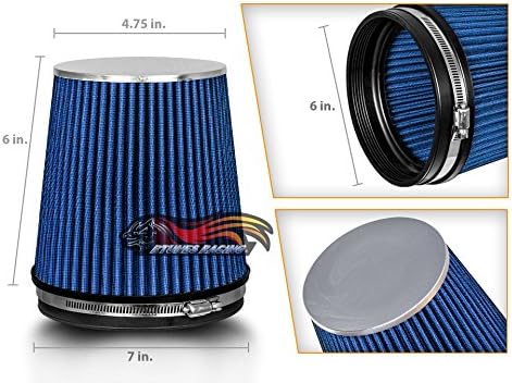 BLUE 6" 152 mm Inlet Short Truck Air Cone Replacement Performance Washable - Image 2