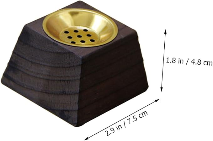 DOITOOL Retro Wooden Incense Holder Desktop Tray Black Wood Incense Burner - Image 2