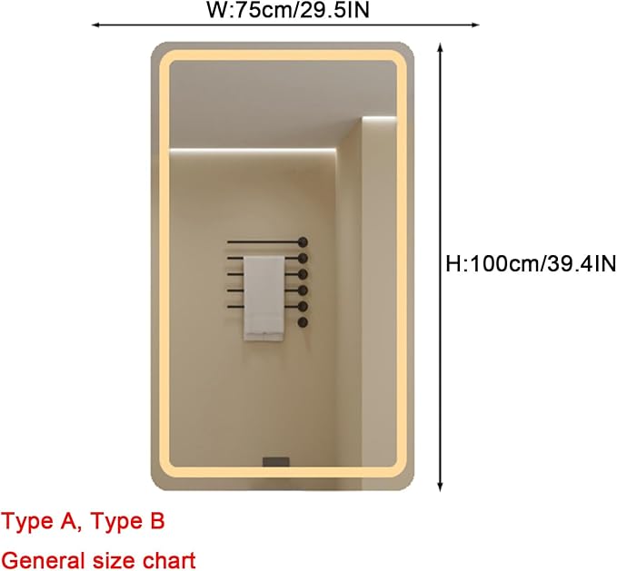 Bathroom Mirror with LED Lights, Makeup Vanity Touch Mirror with LED - Image 2