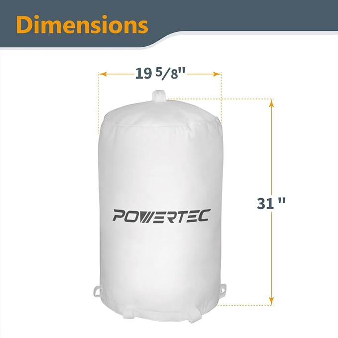 POWERTEC 70333 Dust Collector Bag, 1 Micron Filter, - Image 5