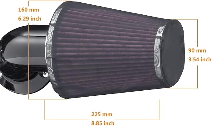 Motorcycle Air Cleaner Filter Waterproof Brreather Rain Sock Black Protective - Image 3