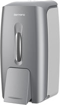 Commercial Soap Dispenser Wall Mount Manual Pump Hand Soap Dispenser 800ml Gel Liquid Hand Sanitizer Dispenser Self Adhesive for Home Bathroom (Silver)