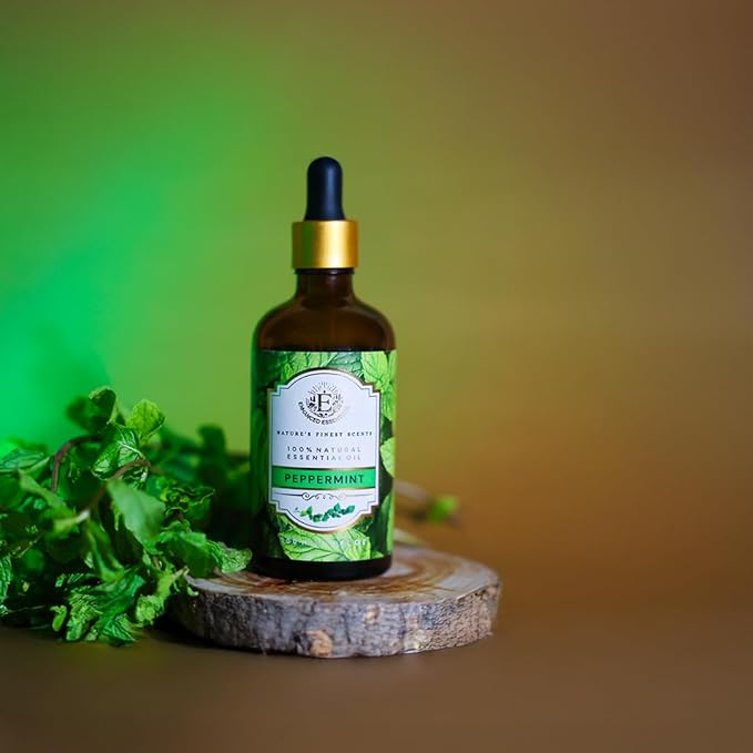 Luxurious Peppermint Essential Oil by Enhanced Essentials|Slow Distilled,Highly Concentrated & Pure Oils for Home,Diffusers,Skin & Hair Care,Aromatherapy|Ideal for Businesses|3.38 fl oz (100 ml)