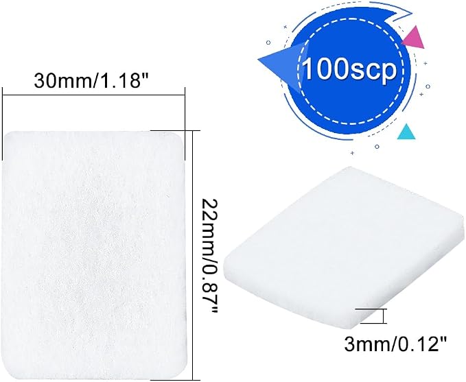 PH PandaHall 100pcs Unscented Refill Pad 1.1×0.8" Unscented Aroma Pads White - Image 3