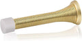 HOMOTEK 40 Pack Spring Door Stopper with Rubber Bumper 3-1/8" Flexible Spring Heavy Duty Wall Door Stop Low Mounted Door Bumper for Home (Bright Brass)