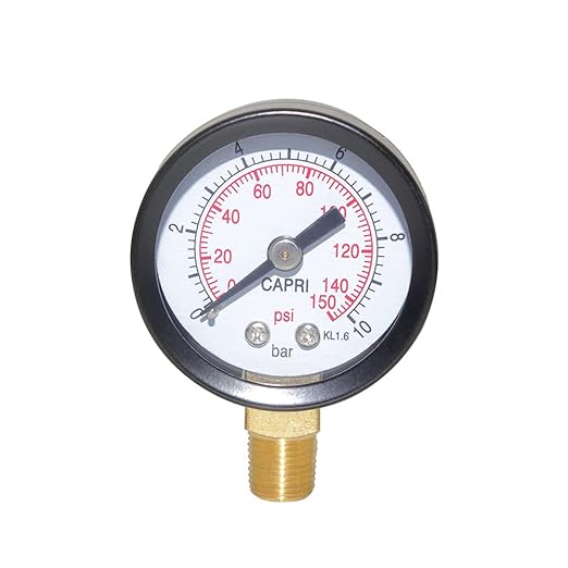 Joywayus Pressure Gauge 0 to 150 PSI Brass 1/8" Male NPT Thread Lower Mount by Joywayus