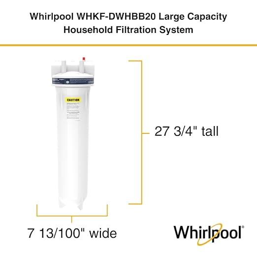 Whirlpool 20" x 4.5" Whole House Water Filter Housing, NSF Certified System - Image 3
