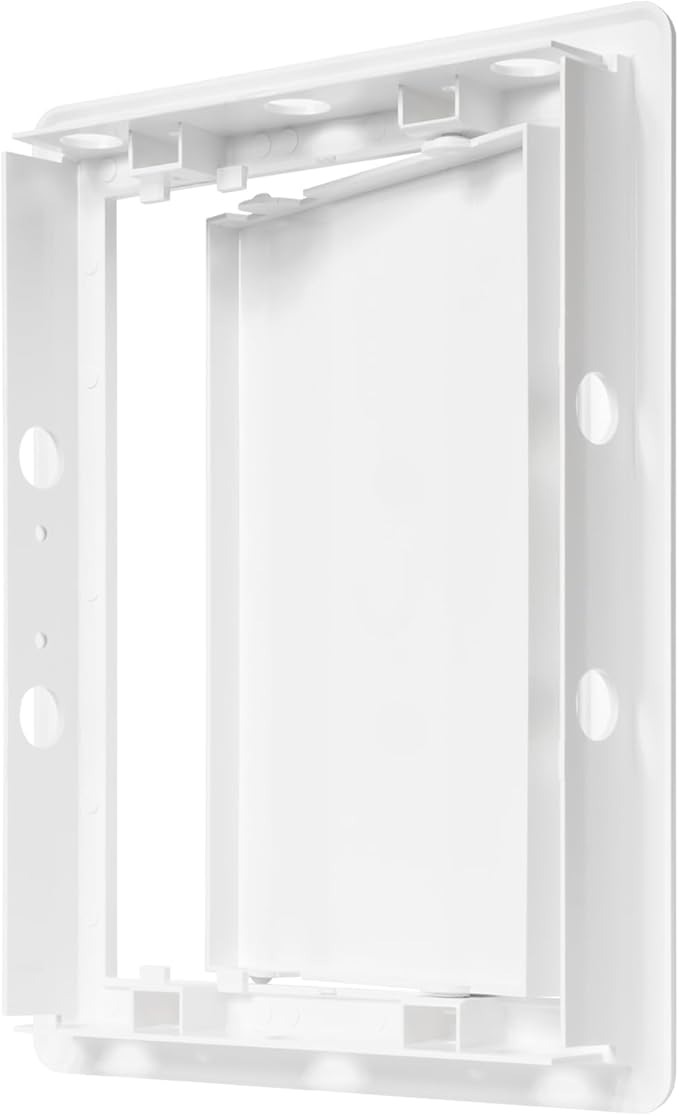 6" x 8" White Plastic Access Panel. Service Shaft Door Panel. Plumbing, Electricity, Heating, Alarm Wall Access Panel for Drywall. Bathroom Services Access Hole Cover. (6" x 8")