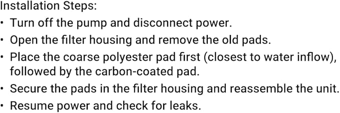 Replacement Filter Pads for Pondmaster 1000 & 2000 Polyester & Carbon - Image 5