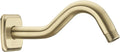 TRUSTMI 8 Inch Angled Shower Arm Extension with Flange, Stainless Steel Curved Shower Head Arm Replacement, Brushed Gold