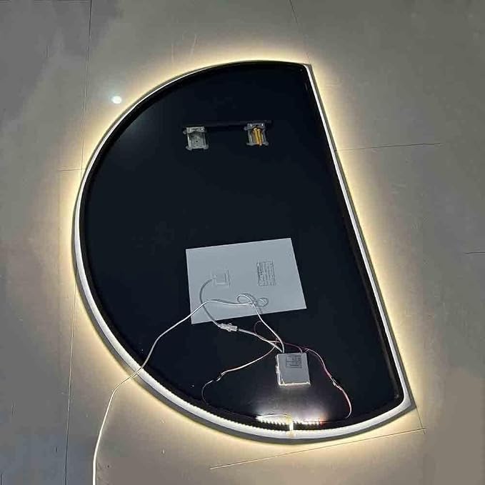 Semicircle Vanity Mirror with LED Lights, Dimmable LED Illuminated Bathroom - Image 4