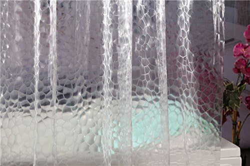 10 Guage Design Clear Shower Curtain Liner, Plastic 3D Water Cube Clear Shower Curtain Liner,No Odors, Eco Friendly