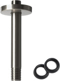 8 Inch Shower Arm with Flange, Ceiling Mounted Shower Head Extension Arm, 1/2 NPT Straight Arm for Rain Shower Head, Stainless Steel Shower Head Extension Replacement Pipe Arm, Brushed Nickel