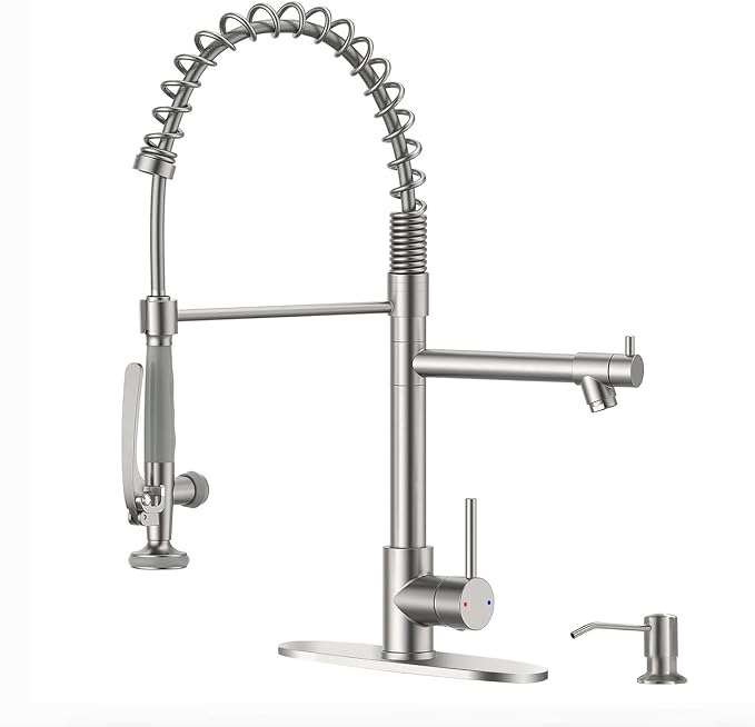 Fapully Commercial Pull Down Kitchen Sink Faucet by Fapully