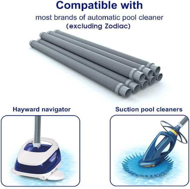 Poolvio Professional Swimming Pool Vacuum Cleaner Hose -1.5” 8 Piece Hoses - Image 5