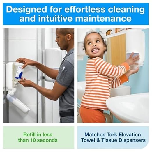 Tork Intuition Sensor Skincare Dispenser White S4, for Hand Soap and Hand Sanitizer, Elevation Range, 571601
