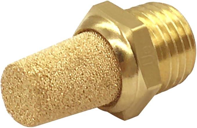 10PCS Brass 1/4 NPT Male Air Pneumatic Mufflers Hex Sintered Exhaust Muffler - Image 4
